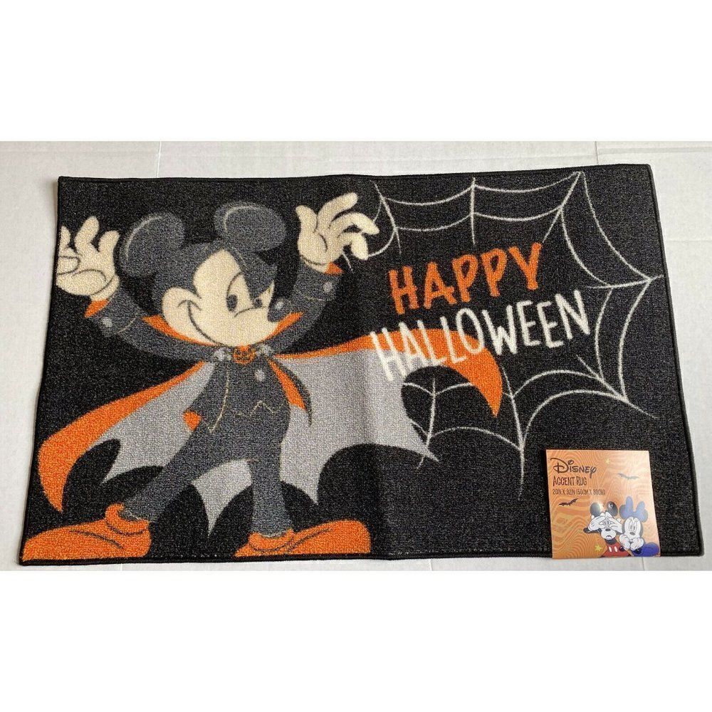 Disney Mickey Mouse Vampire Spider Web Halloween Accent Rug